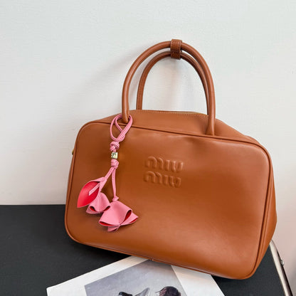 Leather Flower Bag Charm