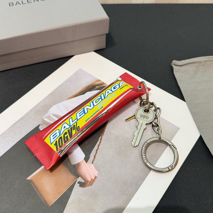 Snack Charm / Keychain in Red '10GV%' Sweet Treat Artwork