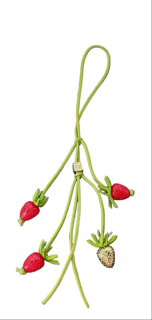 Strawberry Flower Bag Charm
