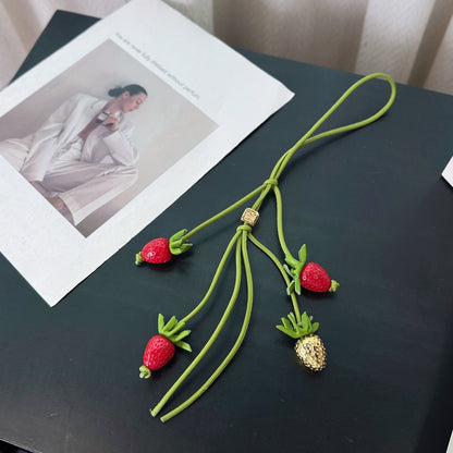 Strawberry Flower Bag Charm
