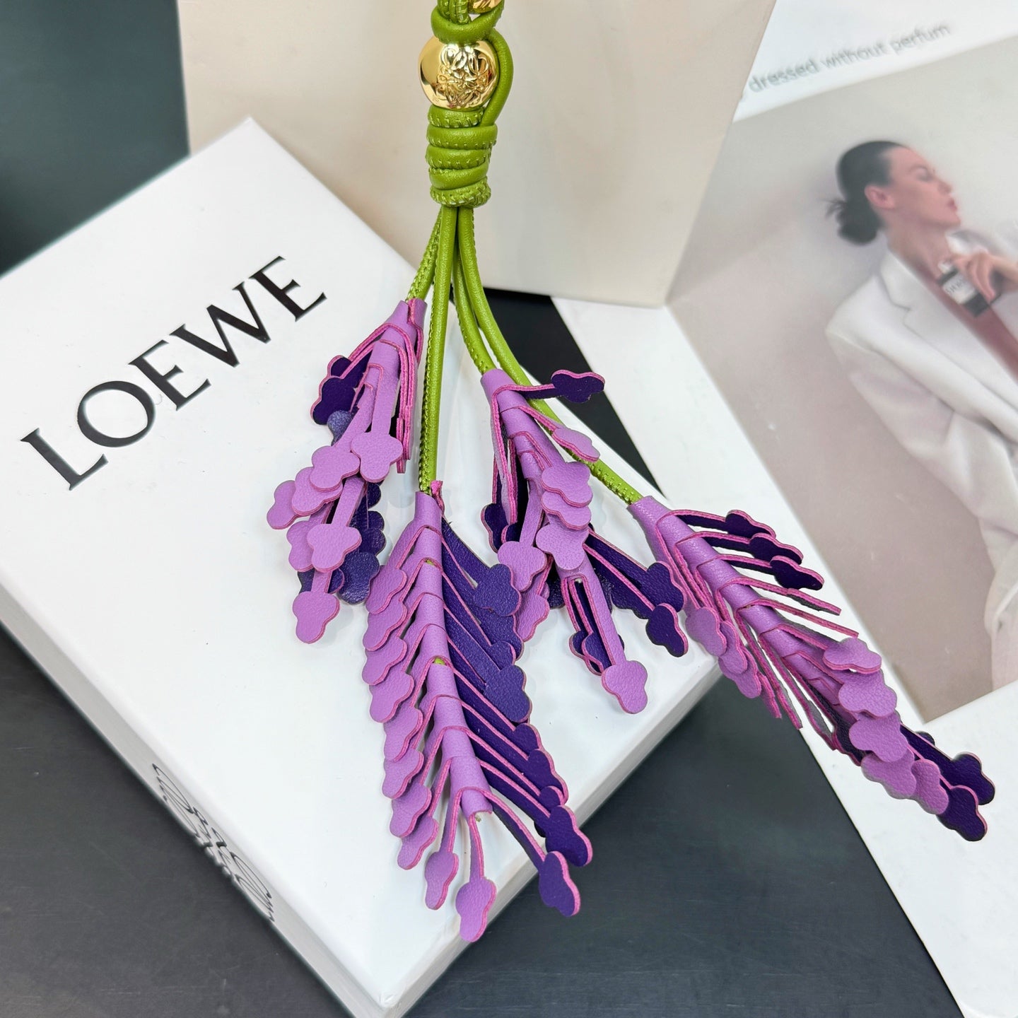 Lavender charm in classic calfskin