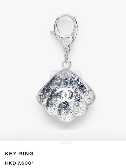 Shell Keyring with Glitter Resin
