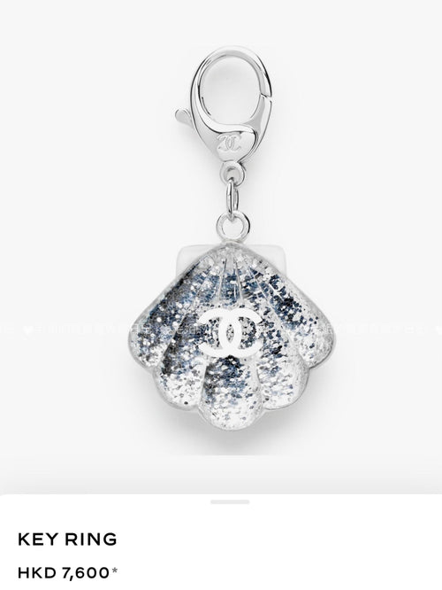 Shell Keyring with Glitter Resin