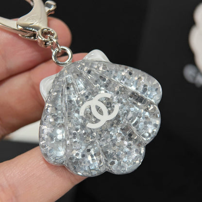 Shell Keyring with Glitter Resin