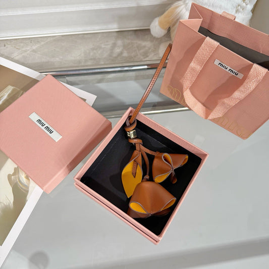 Leather Flower Bag Charm
