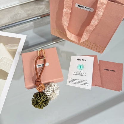 Leather Pom-Pom Bag Charm