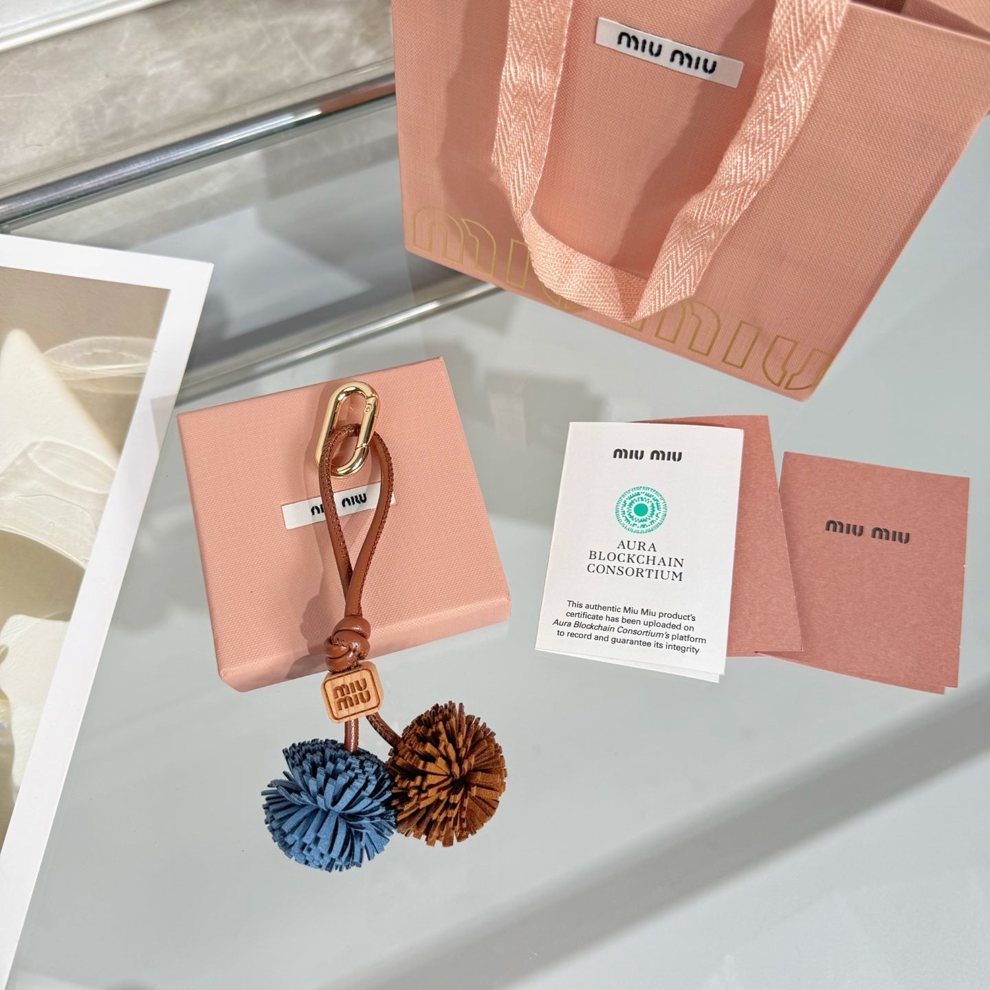 Leather Pom-Pom Bag Charm
