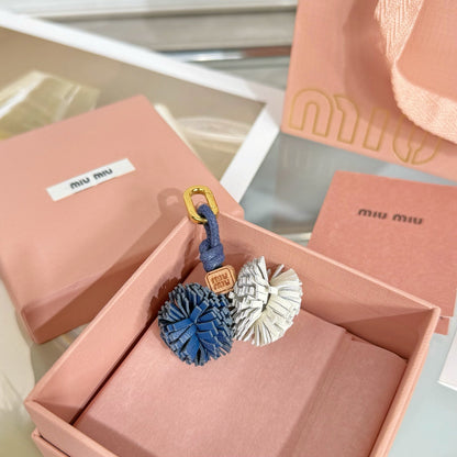 Leather Pom-Pom Bag Charm