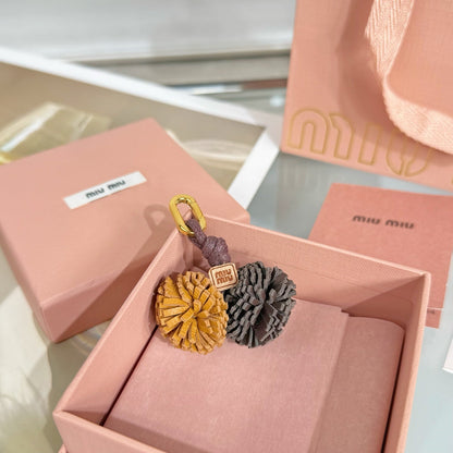 Leather Pom-Pom Bag Charm
