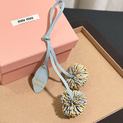 Leather Pom-Pom Bag Charm