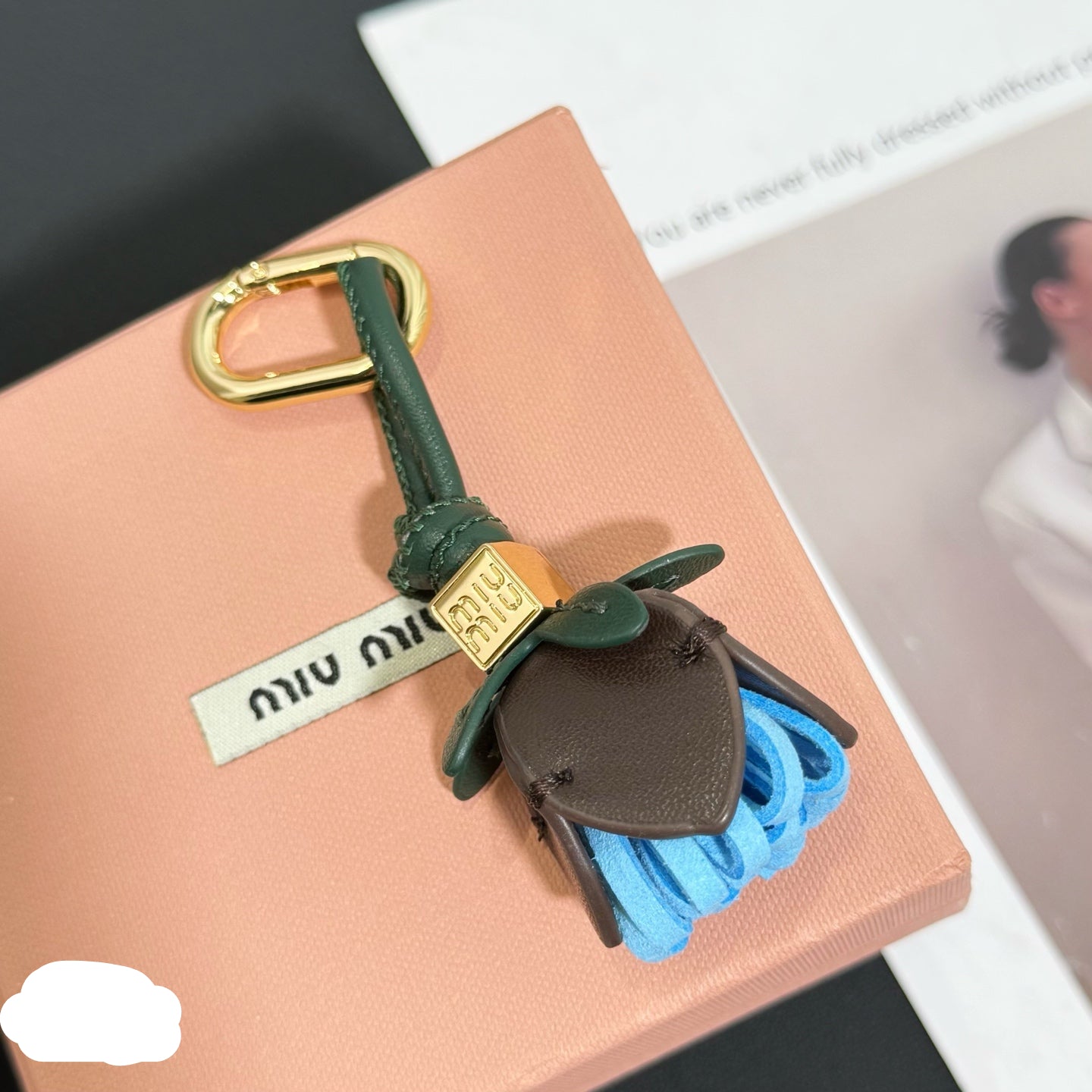 Leather Rose Bud Bag Charm