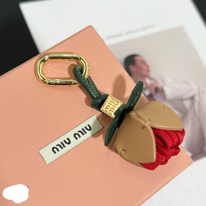 Leather Rose Bud Bag Charm
