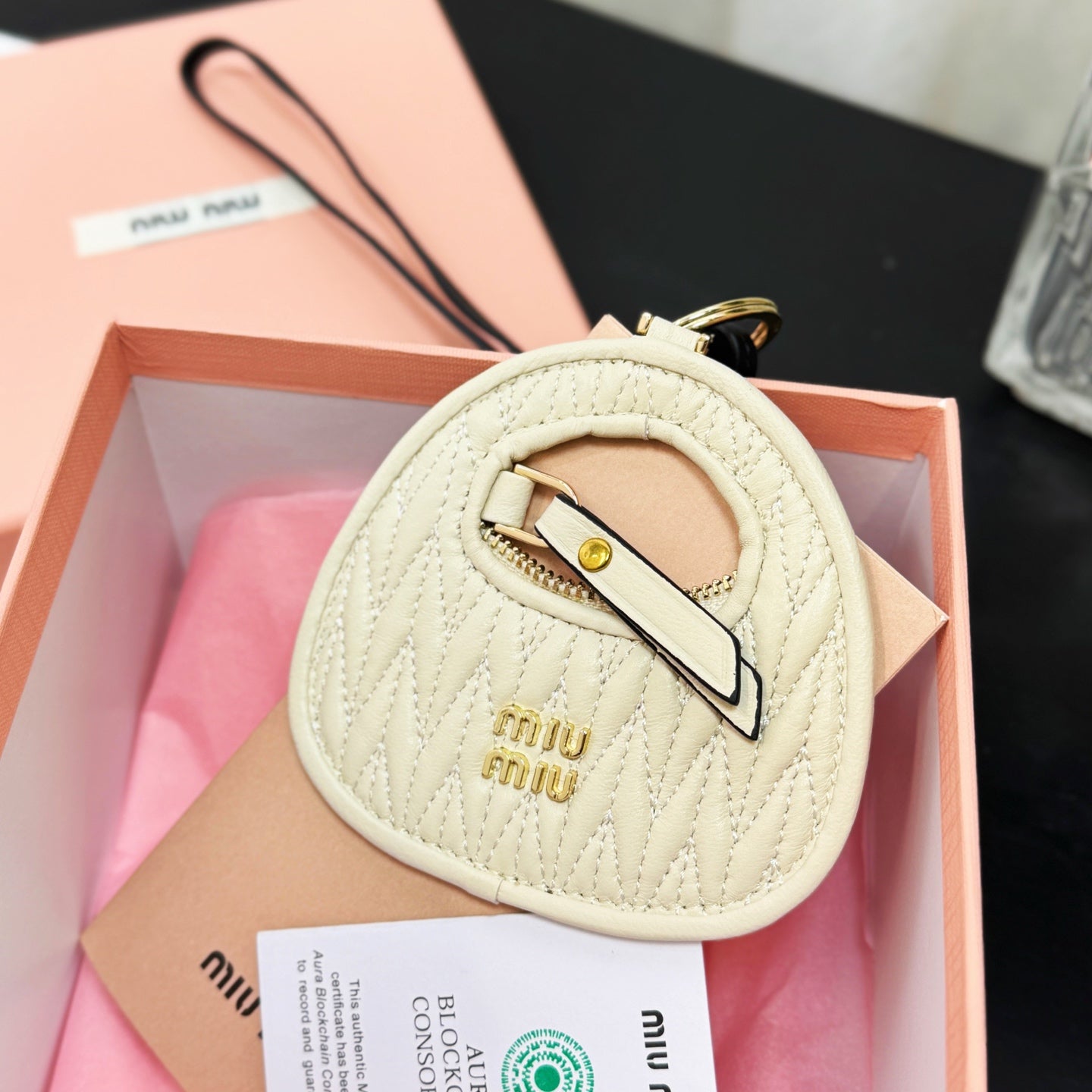 Wander Matelassé Mini Hobo Bag Charm / Leather Trick Keychain