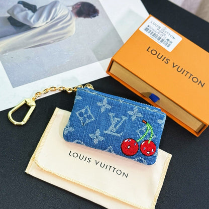 Denim Cerise Key Pouch