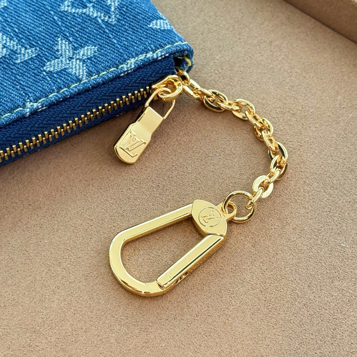 Denim Cerise Key Pouch
