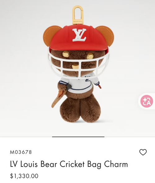 Bear Cricket Bag Charm