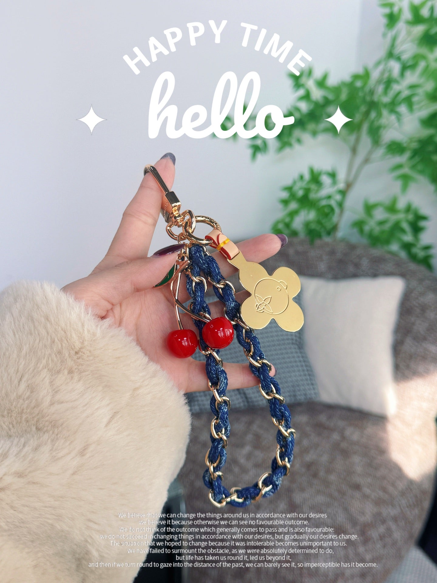 Denim Cerise Phone Holder