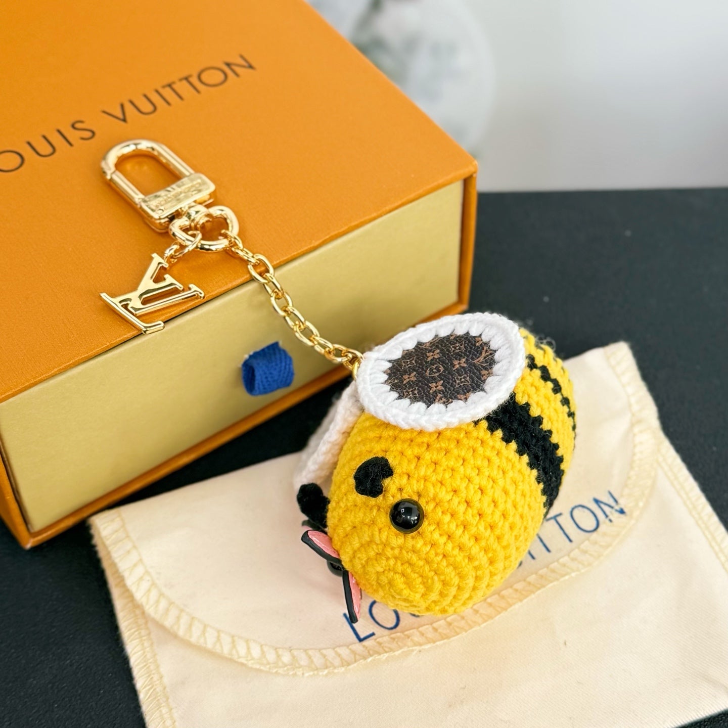 BEE LV CROCHET Bag Charm