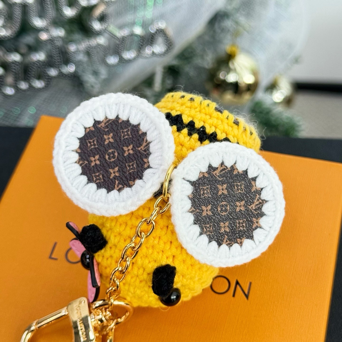 BEE LV CROCHET Bag Charm